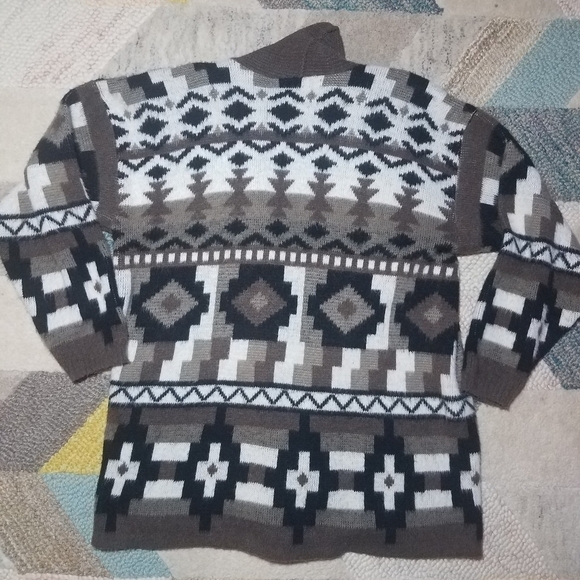Yarnworks Aztec Chunky Sweater Medium PETITE - Picture 2 of 4